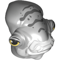 Minifig Head Special, Mon Calamari with White Dewlap, Dark Bluish Grey Stripes (Lieutenant Bek) Light Bluish Gray