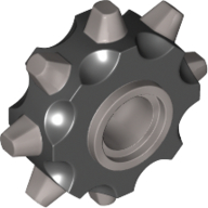 Minifig Collar RIP Tire with Flat Silver Spikes Pattern Schwarz