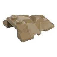 Brick Wedged, Sloped 4 × 4 Fractured Polygon Top Dunkelbeige