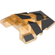 Brick Wedged, Sloped 4 × 4 Fractured Polygon Top with Black Facets Print Trans-Orange