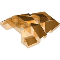 Brick Wedged, Sloped 4 × 4 Fractured Polygon Top with Metallic Gold Facets Print Trans-Orange