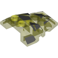 Brick Wedged, Sloped 4 × 4 Fractured Polygon Top with Dark Bluish Gray Facets Print (Rock Monster Giant) Trans-Neon Green