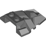 Brick Wedged, Sloped 4 × 4 Fractured Polygon Top with Light Bluish Gray Facets Print Dark Bluish Gray