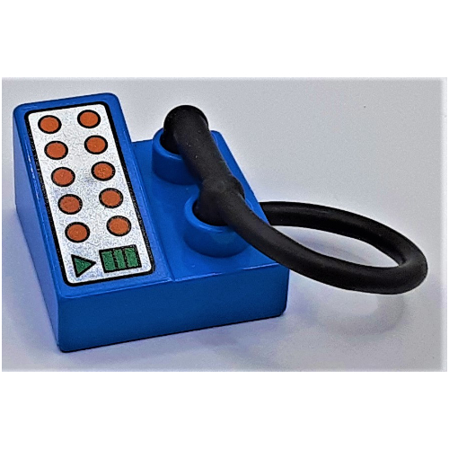 Duplo Telephone on Brick 2 × 2 with Orange and Green Buttons Print Blau