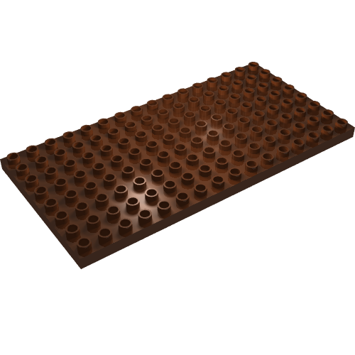 Duplo Plate 8 × 16 Reddish Brown
