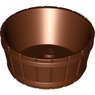 Barrel Half Large with Axle Hole Reddish Brown