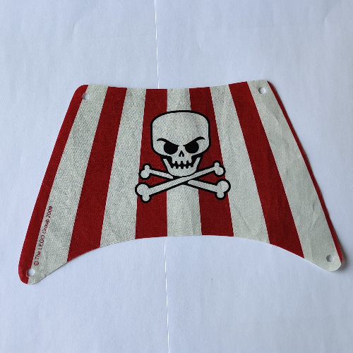 Sail, Rectangle, 27 × 17 with Red Stripes, Skull Crossbones White