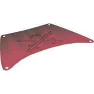 Sail, Rectangle, 27 × 17 with Crown and Crossed Swords Print Dark Red
