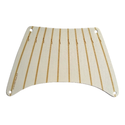 Sail, Rectangle, 27 × 17 with Dark Tan Stitching Print White