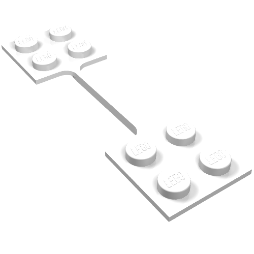 Hinge Coupling, Two Connected 2 × 2 Plates [Nylon] Weiß