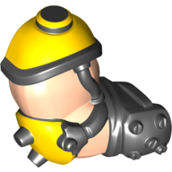 Arm, Bigfig, Right with Yellow Elbow Pad, Black Wrist Light Nougat