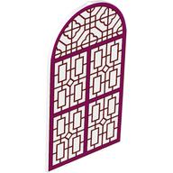 Glass for Frame 1 × 6 × 7 with Bow with Dark Red/Gold Pattern print Transparent