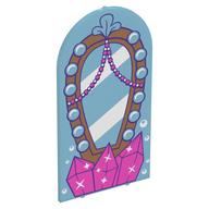 Glass for Frame 1 × 6 × 7 with Bow with Medium Nougat Mirror, Pearl Chains, Dark Pink Crystals print Mittelazur