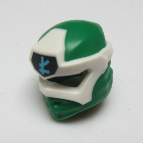 Wrap with Angular Mask White, and Medium Azure Asian Symbol on Black print Green