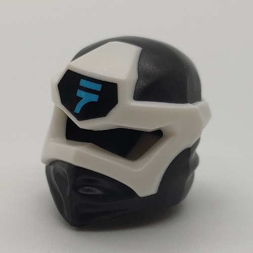 Wrap with Angular Mask White, and Medium Azure Asian Symbol on Black print Perltitan