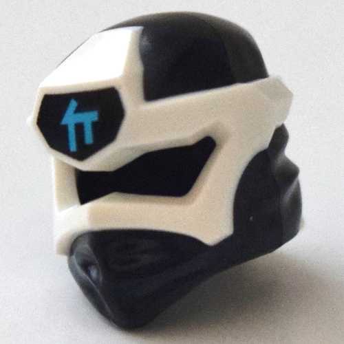 Wrap with Angular Mask White, and Medium Azure Asian Symbol on Black print Black