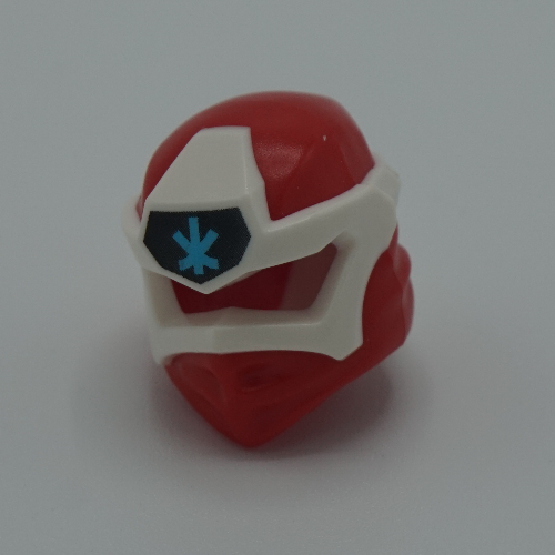 Wrap with Angular Mask White, and Medium Azure Asian Symbol on Black print Red