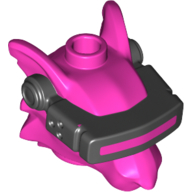 Minifig Head Special with Black Visor / VR Glasses Dark Pink