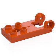 Duplo Plate 2 × 3 with 4 Studs and Reinforced Hinge Rotorange
