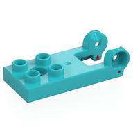 Duplo Plate 2 × 3 with 4 Studs and Reinforced Hinge Medium Azure