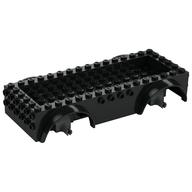 Vehicle Base 8 × 16 with Wheel Arches, Front and Side Studs, and 4 × 14 Recessed Studded Section, 5 Holes Black