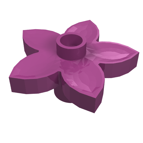 Duplo Plant, Flower with 1 Top Stud Magenta