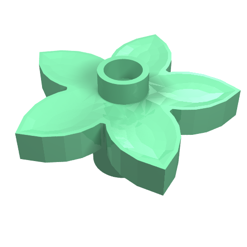 Duplo Plant, Flower with 1 Top Stud Medium Green