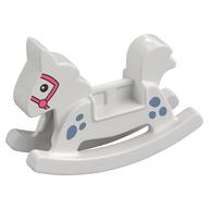 Duplo Rocking Horse with Coral Reins Print Weiß