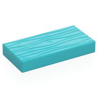 Duplo Tile 2 × 4 with Wood Grain Pattern Mittelazur