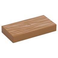 Duplo Tile 2 × 4 with Wood Grain Pattern Mittelnougat