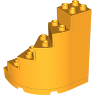 Duplo Staircase, Curved with Drawer Slots Leuchtendes Hellorange