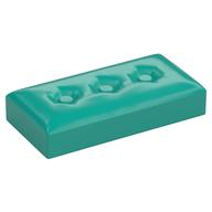 Duplo Tile 2 × 4 with Cushion Pattern Dark Turquoise