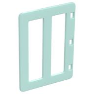 Duplo Door with Two Long Window Panes Light Aqua