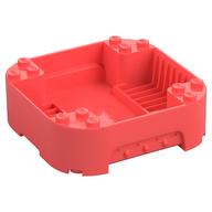 Pod, Square Rounded Corners, Back, 8 × 8 × 2, Corner Studs, and Recessed Slots Koralle