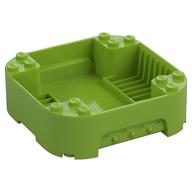 Pod, Square Rounded Corners, Back, 8 × 8 × 2, Corner Studs, and Recessed Slots Limette