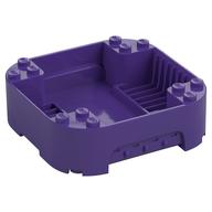 Pod, Square Rounded Corners, Back, 8 × 8 × 2, Corner Studs, and Recessed Slots Dark Purple