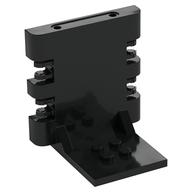 Hinge Bracket 4 × 5 × 5 Locking with 2 Fingers, Two on Each Side, 7 Teeth Schwarz