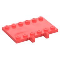 Hinge Plate 4 × 6 with Two 1 × 6 Studs and Recessed 2 × 6 Middle Coral