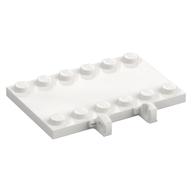 Hinge Plate 4 × 6 with Two 1 × 6 Studs and Recessed 2 × 6 Middle White
