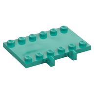 Hinge Plate 4 × 6 with Two 1 × 6 Studs and Recessed 2 × 6 Middle Dark Turquoise