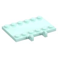 Hinge Plate 4 × 6 with Two 1 × 6 Studs and Recessed 2 × 6 Middle Light Aqua