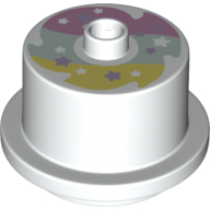 Duplo Food 2 × 2 Round Cake with Stud on Top, Rainbow Print Weiß