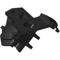 Minifig Neckwear Armor Double Shoulder Pad with Scabbard for 2 Katanas Black