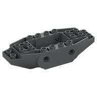 Brick Special 4 × 10 × 1 With 2 Wedges, Pin Holes, 4 × 2 Recessed Center Dunkelblaugrau