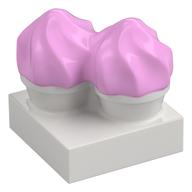 Duplo Food, Two Cakes on Plate Pink Weiß