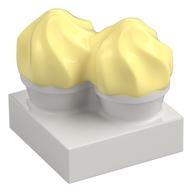Duplo Food, Two Cakes on Plate Yellow White