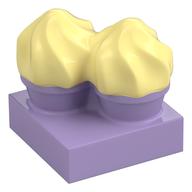 Duplo Food, Two Cakes on Plate Yellow Medium Lavender