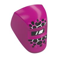 Headwear Accessory Welding Mask with Visor, White Reflection, Black and Dark Pink Cracks print Magenta