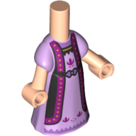 Microdoll Body Long Dress Lavender with Black/Purple Trim, Medium Lavender Underdress, Light Nougat Hands Hellnougat
