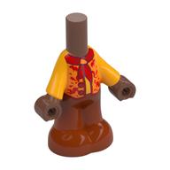 Microdoll Body Pants Dark Orange with Bright Orange Shirt, Red Tie/Scarf, Medium Nougat Legs, Reddish Brown Hands Medium Brown